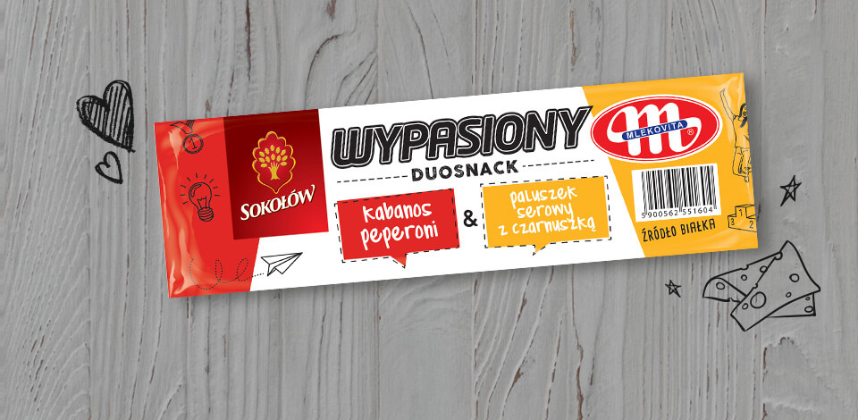 Wypasiony DuoSnack kabanos peperoni & paluszek serowy z czarnuszką