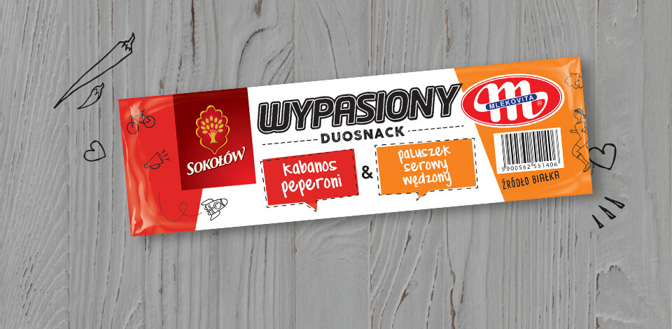 Wypasiony DuoSnack kabanos peperoni & paluszek serowy z wędzonym serem